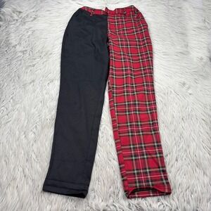 Hot Topic Women's S Colorblock Plaid Skinny Pant Punk Grunge Goth Red Black